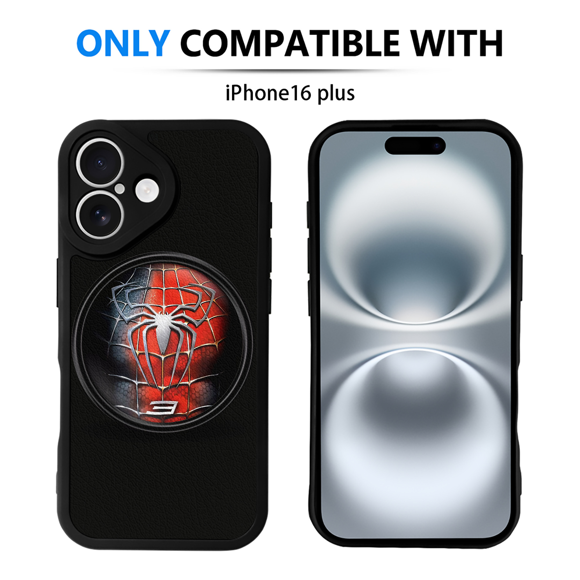 （画像用） Spider Man スパイダーマン 【iPhone 16シリーズ対応】シリコンスマホケース（レザー調） 材質：シリコン